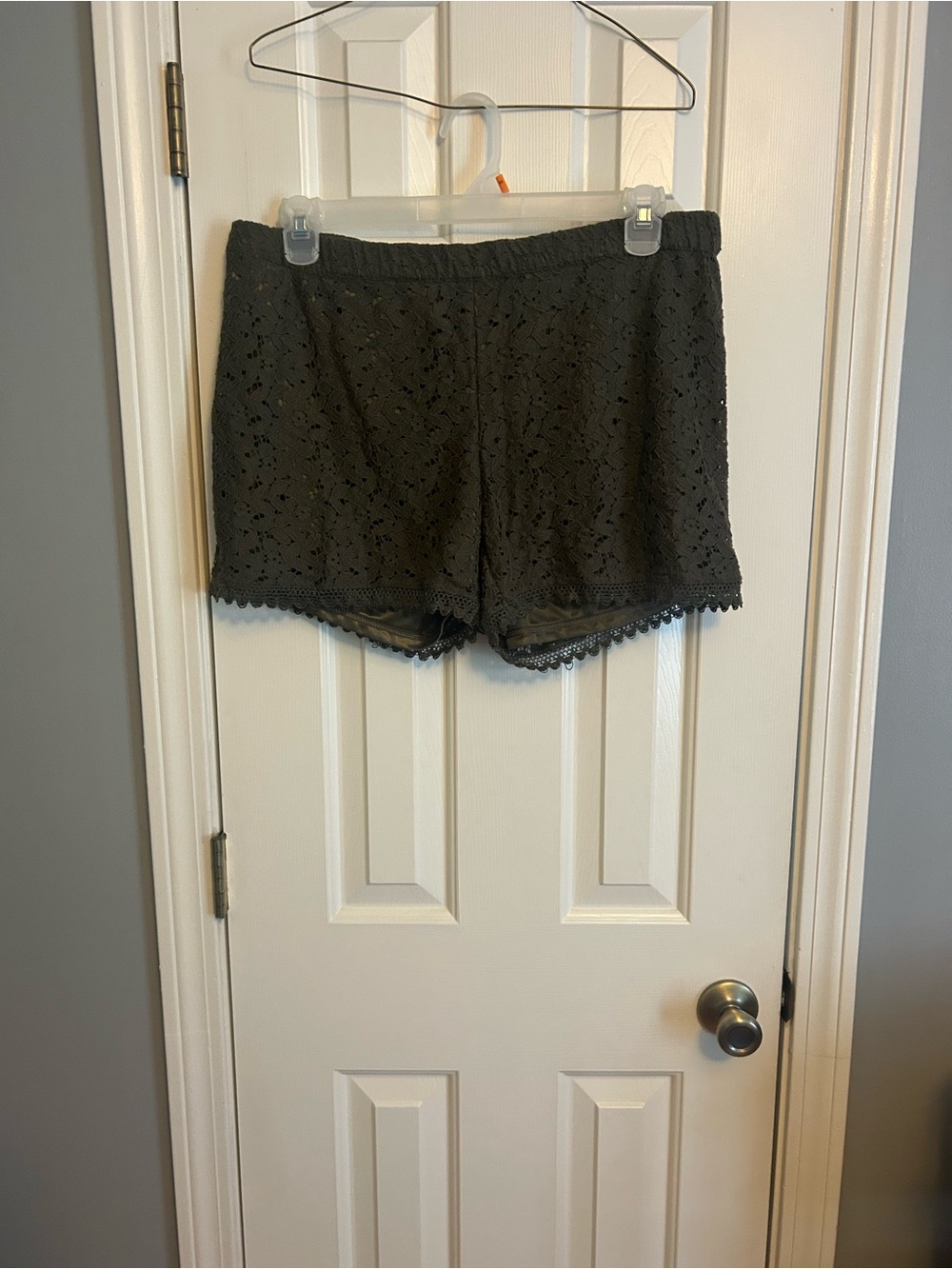 H&M Olive Green Lace Trim Shorts